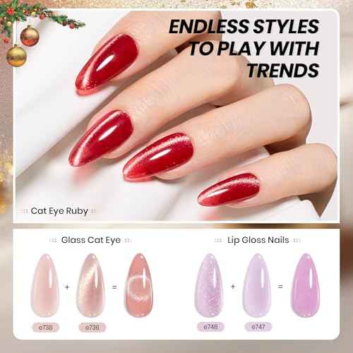 Beetles Frostglaze Veil Jelly Gel Nail Polish Set, 53PCS 36 Colors Christmas Gel Nail Kit Nude Pink Milky White Red Black Blue Green Silver Cat Eye Base Glitter Glossy Matte Top Coat Gift for Women