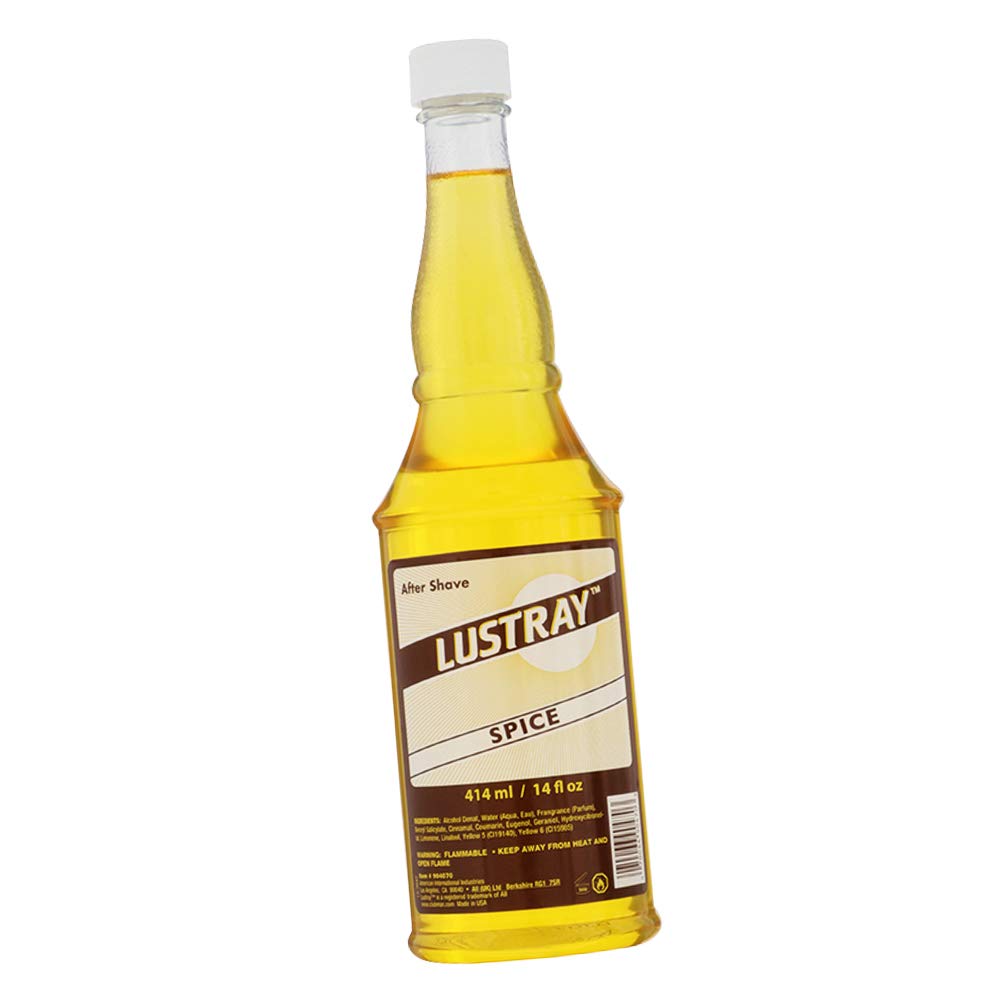 Clubman Lustray Spice After Shave Lotion – Classic Men's Aftershave for Razor Burn Relief, Refreshes & Soothes Skin After Shaving, 14 oz