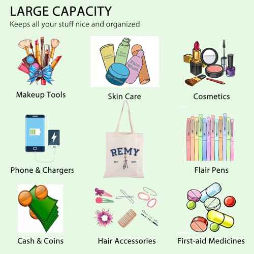 Remy Quote Cosmetic Bag Rat Fans Gift Remy Est. 2007 Zipper Pouch Makeup Bag Mouse Chef Make Up Bag (REMY TOTE)