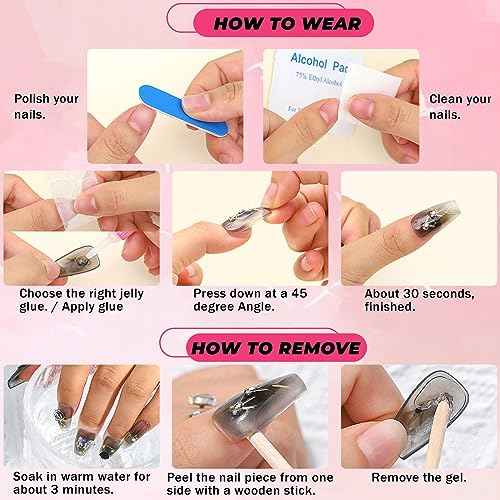 Sethexy Short False Toenails Handmade Rhinestone Wedding Full Cover Press On Toenails Luxury Crystal Fake Toe Nails Acrylic Artificial Stick On Foot Nails for Women and Girls 10Pcs (8, L)