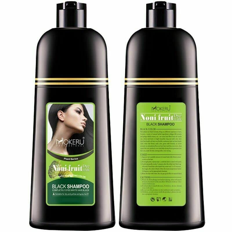 Maani NONI BLACK Professional Oil Hair Dye Shampoo - Fast Acting & Long Lasting Gray Coverage | 500 ML