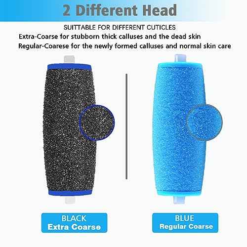 12 Pack Replacement Roller for Amope Pedi, Replacement Head Refills Compatible with Amope Pedi Refills Electronic Perfect Foot File-6 Extra Coarse & 6 Regular Coarse