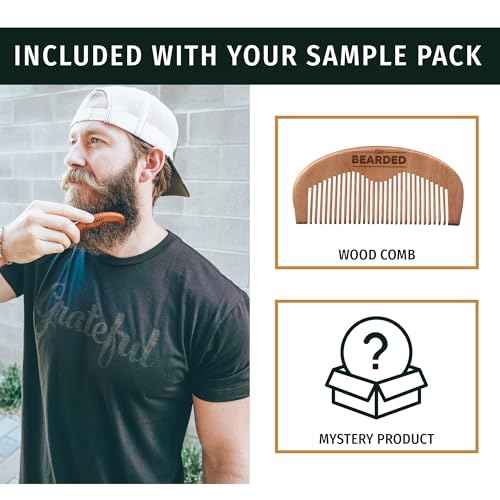 Live Bearded Beard Oil and Butter Grooming Kit Sample Pack with Comb, Bonus Gift - All-Natural Ingredients Shea, Argan, Jojoba - Growth Support - Made in the USA