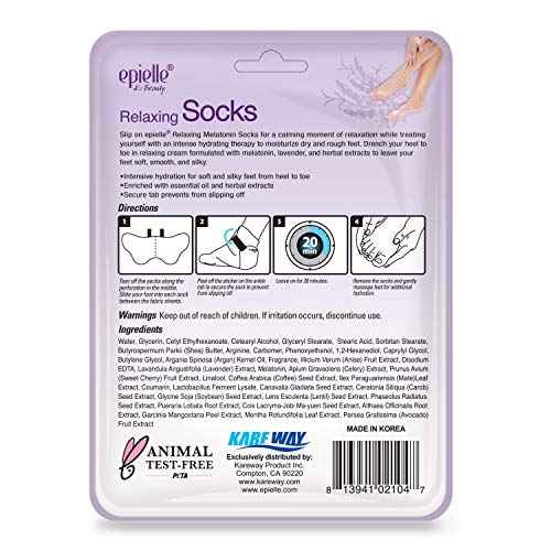 Epielle Relaxing & Nourishing Hand & Foot Masks for Dry, Overworked Skin, Self Care Gifts for Women, Spa Kit, Stocking Stuffers, Thanksgiving Essentials, 6 Moisturizing Gloves & 6 Moisturizing Socks