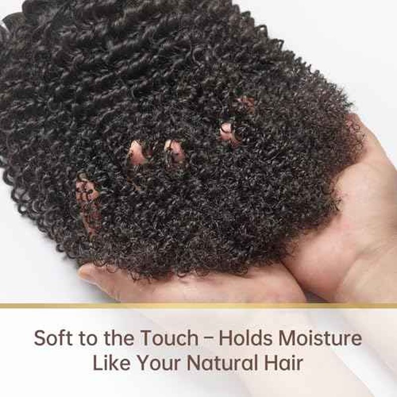 WEQUEEN Kinky Curly Human Hair Bundles 3c/4a 100% Virgin Brazilian Kinkycurly Human Hair 3 Bundles 16 18 20 Inch Natural Look Weave for Black Women