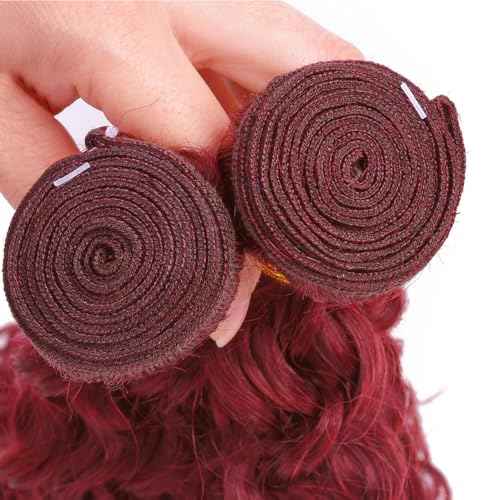 Dark Burgundy Bundles Human Hair 99J Water Wave 1 Bundle 20 inch Unprocessed Brazilian Virgin Hair Color Red Bundles