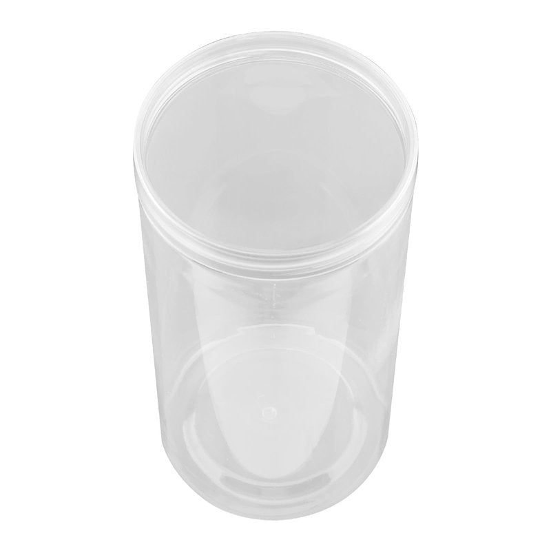 JEUIHAU 6 Pack 46 OZ Clear Plastic Jars with Lids,Round Empty PET Storage Jars,Cylinder Storage Jars Cosmetic Containers for Kitchen,Beauty Products,Snacks