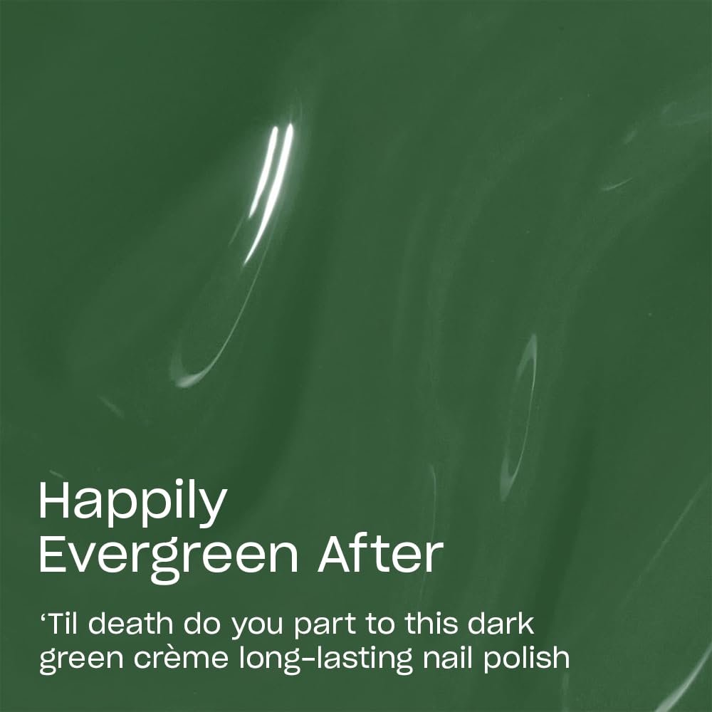 OPI Infinite Shine Happily Evergreen After | Opaque Dark Green Crème Long Wear Gel Like Nail Polish | Vegan, Long Lasting, Streak Free