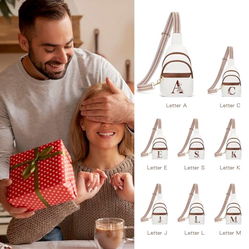Christmas Birthday Gifts for Women Mom Wife Crossbody Bags Sling Bag Fanny Packs for Women with Initial Chest Bag