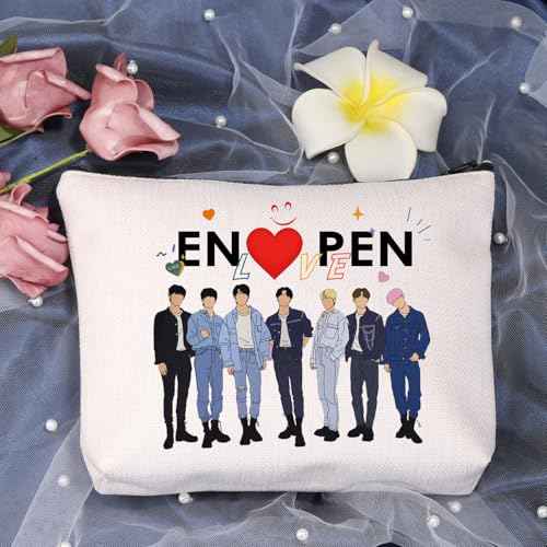 K-POP Music Travel Makeup Bag Kpop Song Lover Reusable Zipper Bag South Korea Star Team Fans Gift (Elove)