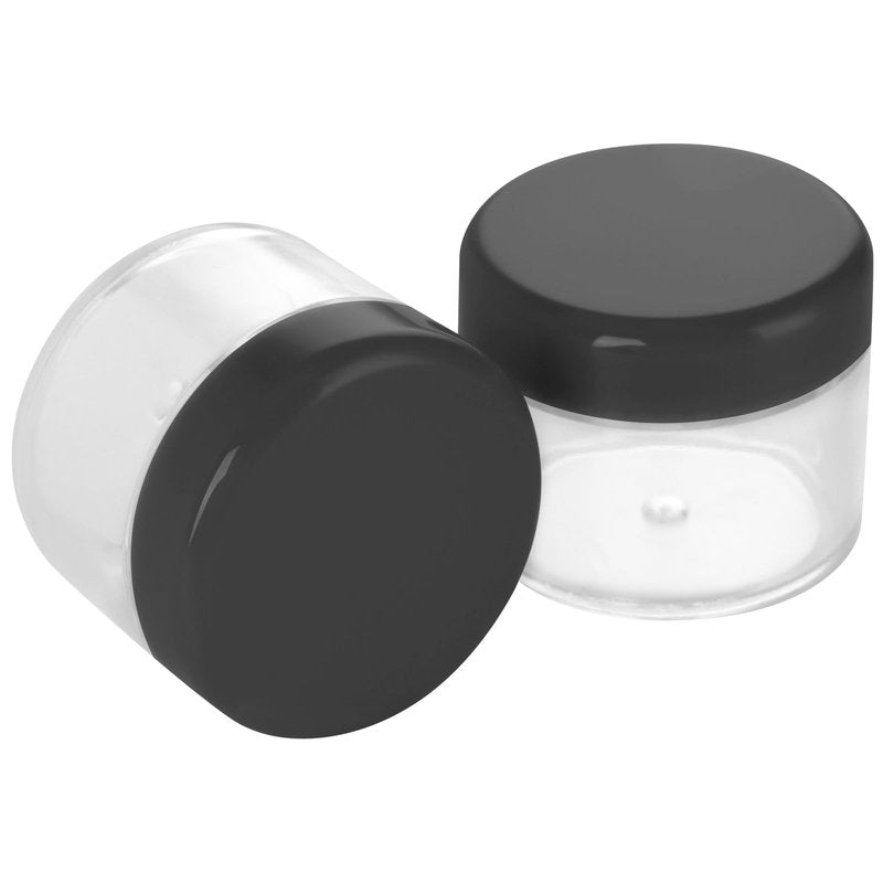 HOIGON 96 PCS 20g 20ml Clear Plastic Sample Containers, Leak-Proof Round Plastic Cosmetic Containers with Black Screw Lids for Creams, Lotions, Makeup, Colored Acrylics