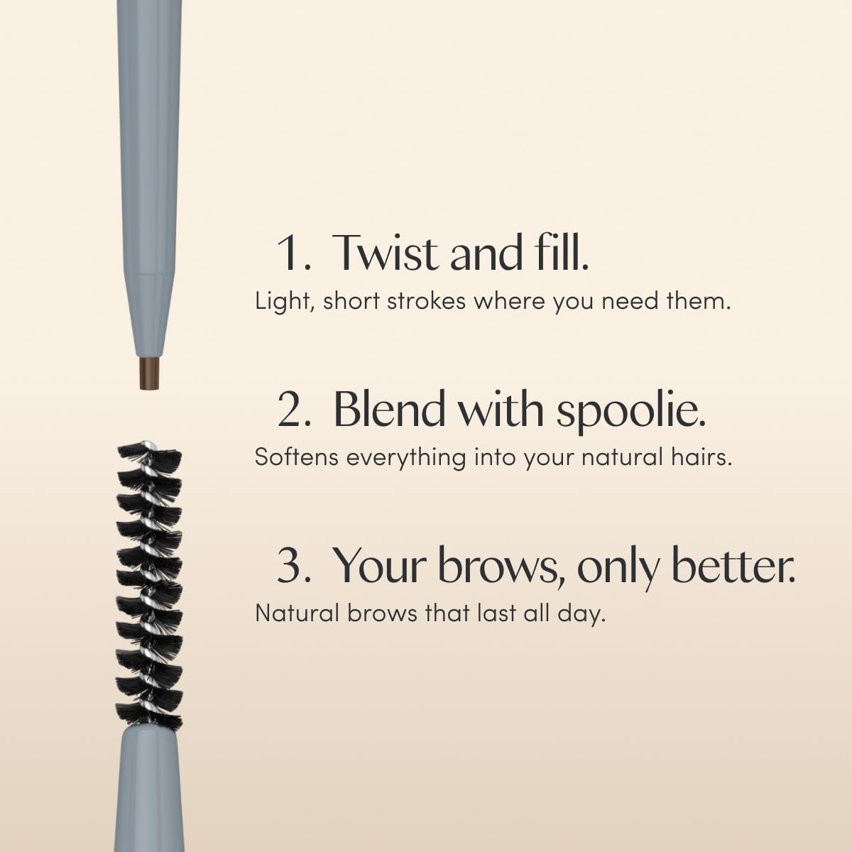 Ravie Beauty Easy Everyday™ Brow Pencil - Best Eyebrow Pencil for Women, Smudge Proof Hair-Like Strokes, 1.2mm Precision Tip with Spoolie, Vegan (Taupe)
