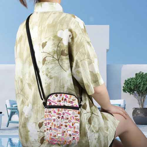 WCGXKO Donut Coffee Gift This girl Donut Crossbody Bag Gift Coffee Donut Lover Messenger Bag