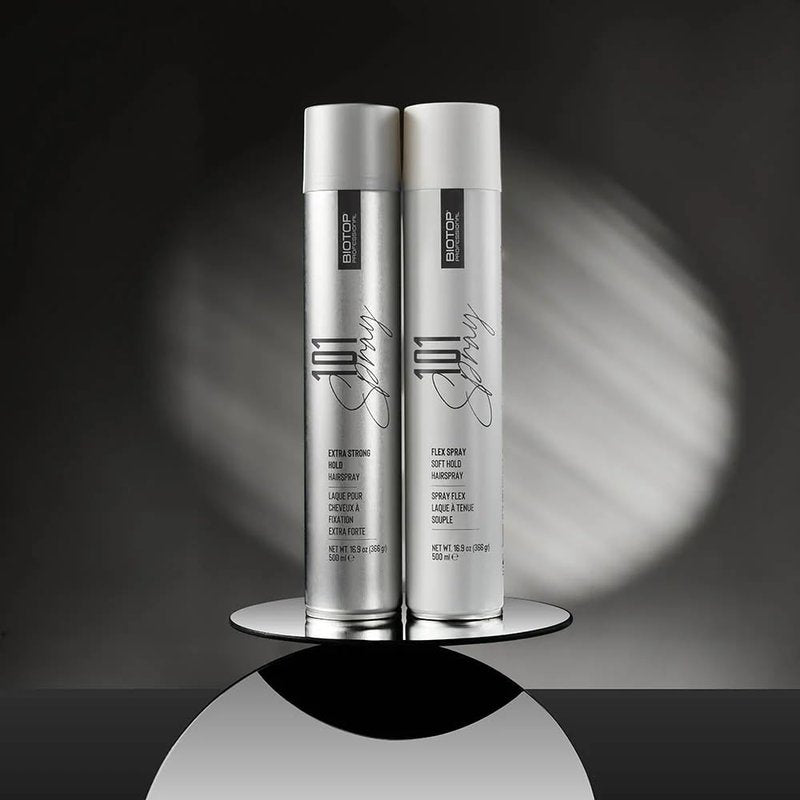 Biotop Professional 101 Flexible Hold Hairspray for Women - Enhances Shine and Tames Frizz & Fly-Aways - Buildable Volume & Texture - Flexible, Touchable Finish Without Stiffness (2.5 oz)