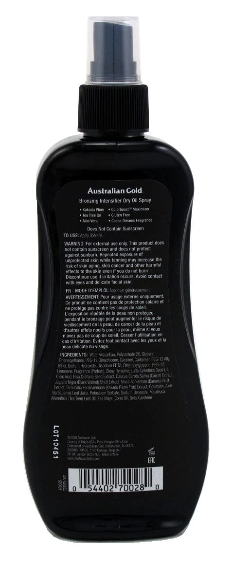 Australian Gold Intensifier Bronzing Dry Oil Spray 8 Ounce (Pack of 2)