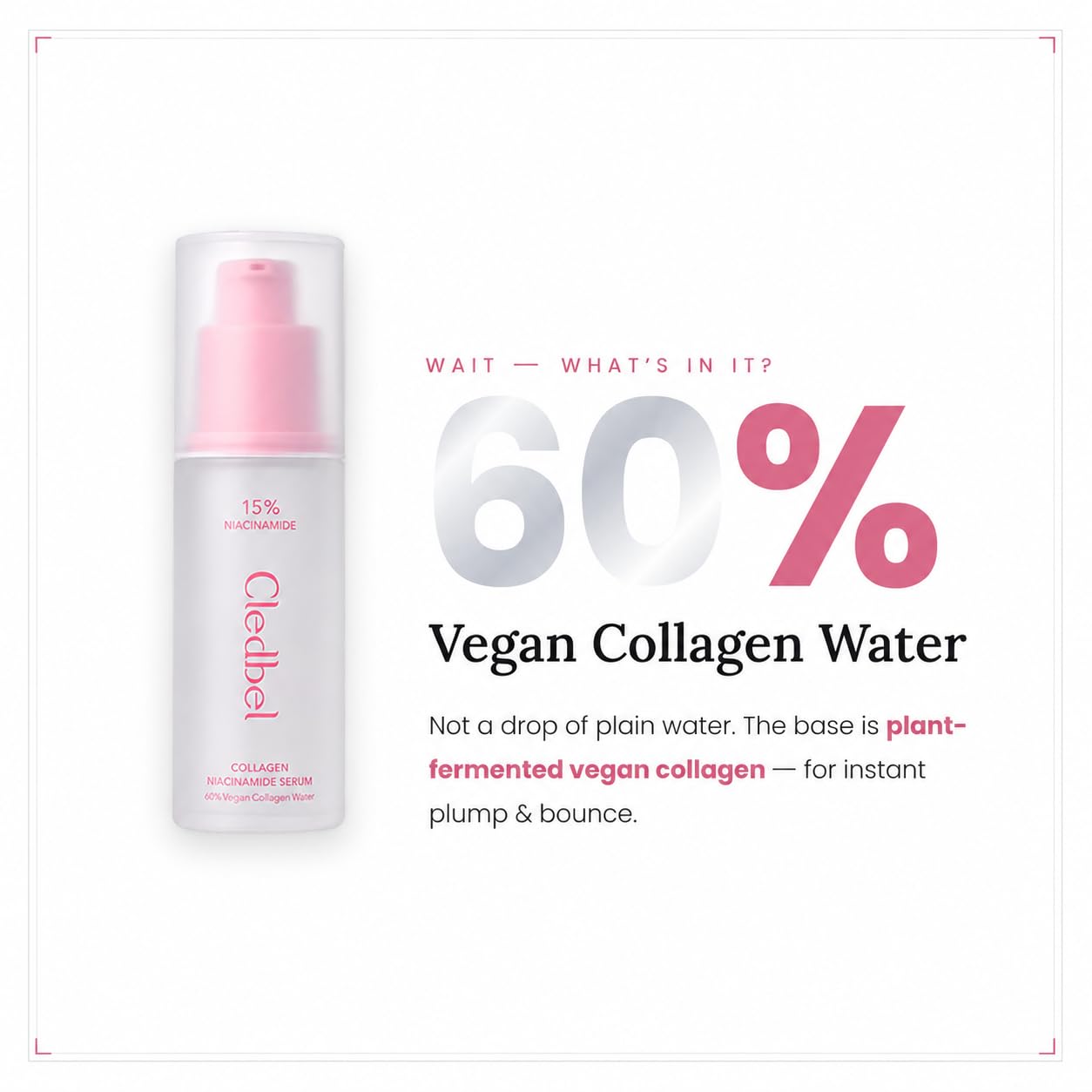 Cledbel Collagen Niacinamide Serum, For Discoloration/Minimizing Large Pores, Niacinamide, Zinc, Peptides & Hyaluronic Acid, Korean Skincare, Paraben-Free, 50ml/1.69 fl oz,