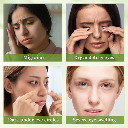 Natural Jade Eye Mask and Rose Quartz Eye Mask Set - Soothing & Relaxing Alleviate Puffiness and Migraines with Cooling and Warming Therapy (2 Pcs)