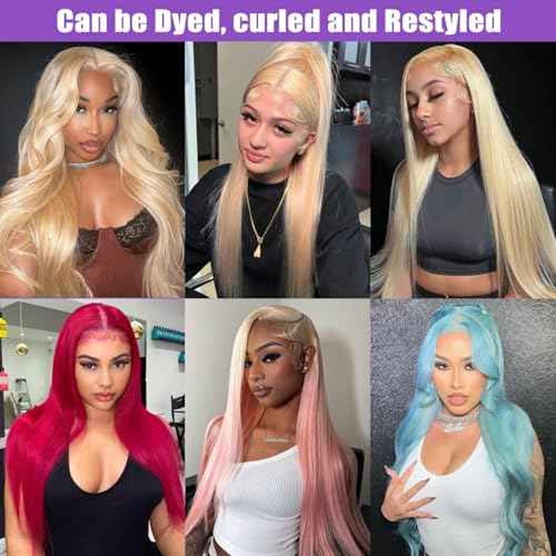 12A Grade 613 Bundles Human Hair Straight Blonde Bundles Human Hair 100% Unprocessed Brazilian Virgin Raw Hair Quick Weave for women 3 Bundle Deals Hair Extensions 22 24 26 Inch