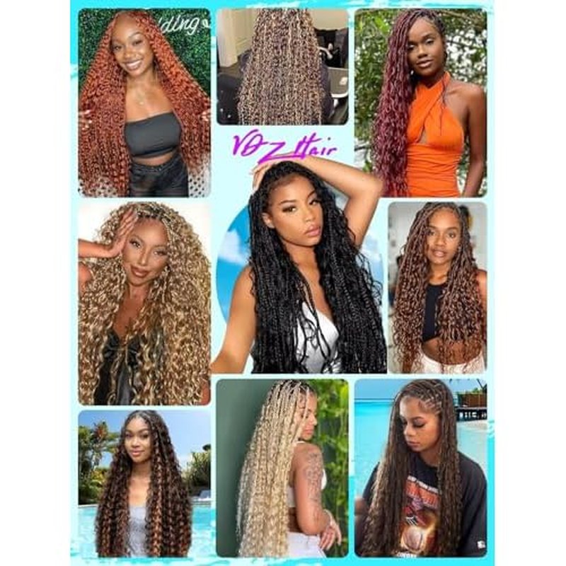 12A #30 Auburn Brown Human Braiding Hair for Boho Braids 3 Bundles 18 Inch 100g Deep Wave Braiding Hair for Bohemian Knotless Braids 100% Unprocessed Virgin Bulk Hair Extensions No Weft