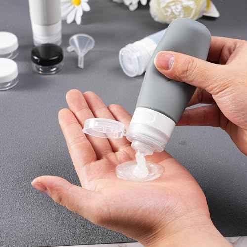 18 Pcs Silicone Bottles Set, Leak-Proof Design, Travel Size, TSA Approved for Toiletries, Portable Containers and Best Gifts for Women