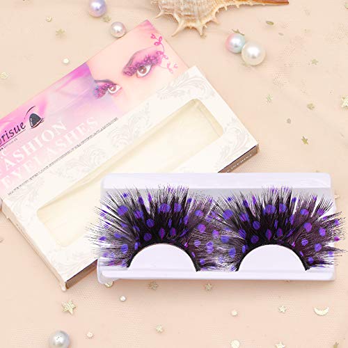 Dramatic Purple Mermaid Lashes - Bold Anime Style for Parties & Halloween | 1 Pair P19