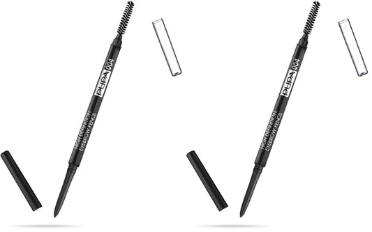 Pupa Milano High Definition Eyebrow Pencil - Easily Shape And Define Flawless Eyebrows - Fill And Volumize For Beautiful Thick Brows - Sculpt Arches With Smooth Precision - 004 Extra Dark - 0.003 Oz