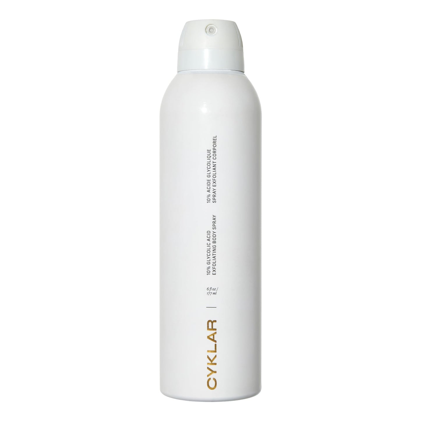 Cyklar Glycolic Acid Exfoliating Body Spray – 10% AHA Toner for Face & Body. Skin-Smoothing Spray with Peptides & Enzymes – Fragrance-Free, 6 fl oz