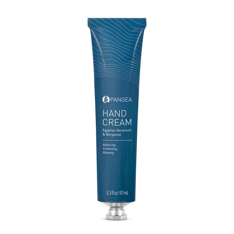 Pangea Organics - Natural Egyptian Geranium + Bergamot Hand Cream | Vegan, Non-Toxic, Fast-Absorbing & Hydrating | Clean Beauty in Sustainable Aluminum Tube (3.3 oz | 97 ml)