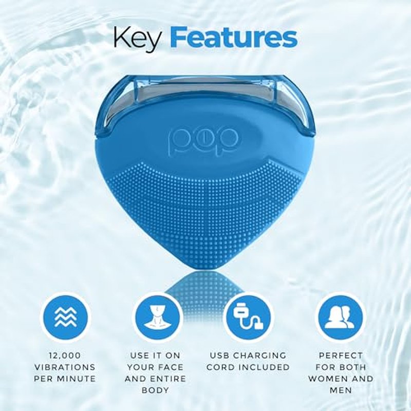 Pop Sonic Strawberry 3 in 1 Skin Exfoliating Cleanser Clean Massage Exfoliate (Blue)