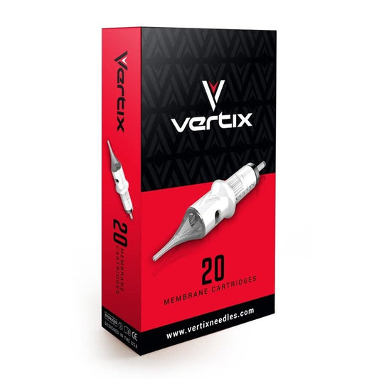 Vertix Tattoo Machine Cartridges - Pack of 20 Round Liners | Transparent Detachable Tip, Vibration Reduction