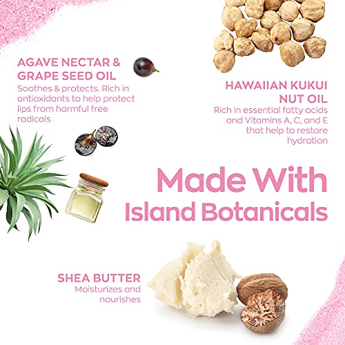 Hanalei Sugar Lip Scrub & Treatment Bundle - Rose Tint | Raw Cane Sugar & Kukui Nut Oil, Cruelty-Free