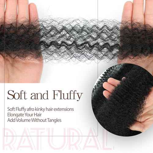 Spring Afro Twist Hair, 20 Inch Springy Marley Twist Braiding Hair Pre-Separated 6 Packs Spring Twist Afro Kinkys Bulk Hair for Soft Locs Crochet Hair Extensions for Black Women (1B, 20inch)