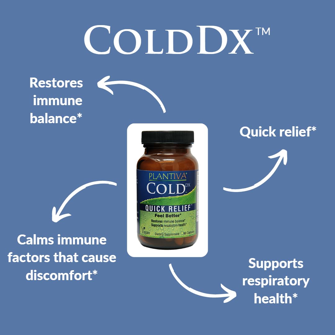 Plantiva ImmuneDx + ColdDx Herbal Formulas (60 ct Bottles) Immune Support Bundle 2CT