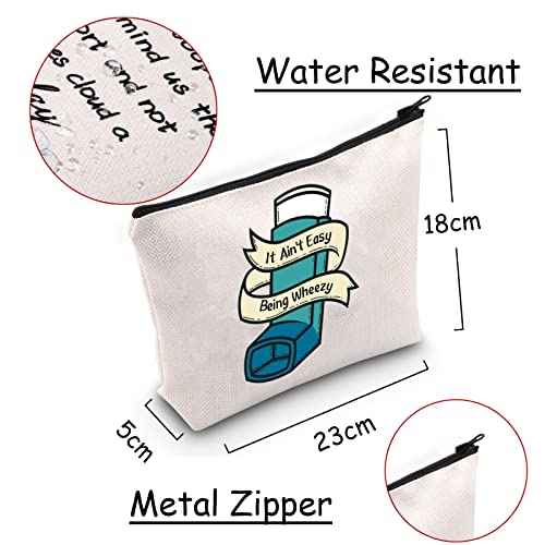 JXGZSO Asthma inhaler Bag It Ain't Easy Being Wheezy Organization Bag Respiratory Therapist Gifts