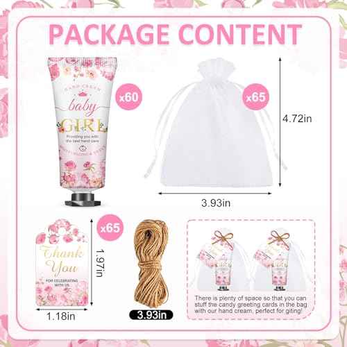 60 Sets Baby Shower Hand Cream, Wedding Hand Cream Gifts, Baby Shower Party Favors Gifts for Guests Bridal Shower,Thank You Gifts,Travel Size Hand Lotion Bulk for Wedding(Baby Girls)