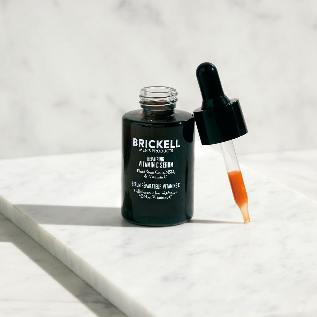 Brickell Men's Anti Aging Serum For Face, Repairing Night Facial Serum for Men, With Vitamin C, Hyaluronic Acid, and Green Tea to Diminish Wrinkles and Reduce Redness, 1 Ounce, Scented