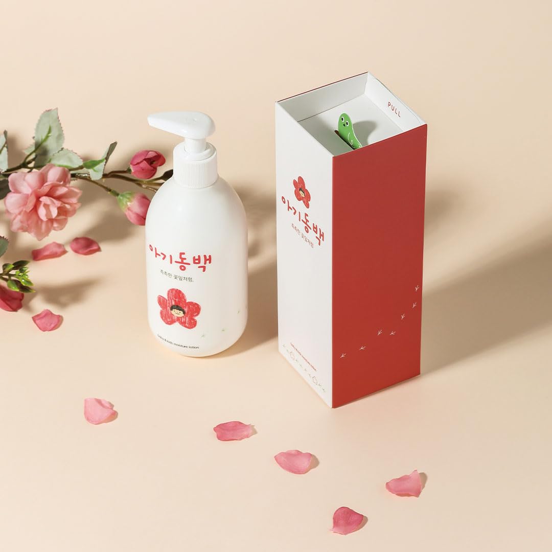 Ozkiz Korean Baby Lotion Camellia Extract - Gentle Moisturizer Body Face All Ages Sensitive Skin 300ml/10.14oz