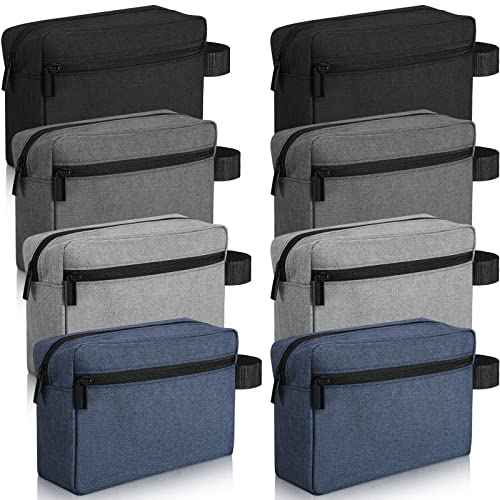 Sanwuta 8 Pcs Travel Toiletry Bag for Men Waterproof Grooming Bag Portable Cosmetic Storage Makeup Pouch Organizer with Large Capacity Groomsmen Gifts for Wedding Day