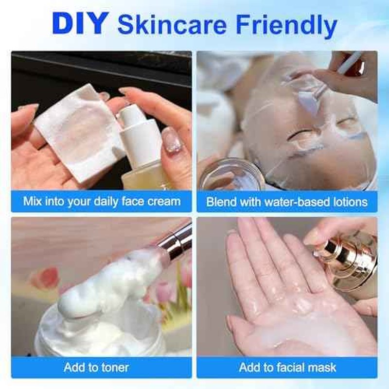 Hyaluronic Acid Serum Powder for Skin,Low and High Molecular Weight,Cosmetics Grade Skin Hydration and Moisture Support Supplements - Vegan, Water Soluble 100 Grams