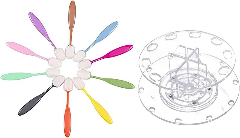 Rainbow 4 Ink Blending Brushes Set - 10 Pcs with Holder & Brush Cap