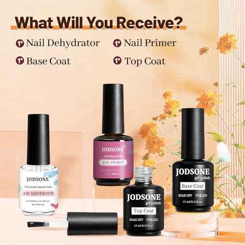 JODSONE 15ML Nail Primer Base Coat Top Coat Glossy Quick Drying Durable DIY Nail Art Design Long Lasting Gift