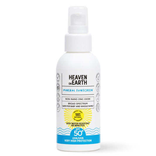 Natural and Vegan SPF 50+ Mineral Sunscreen for Full Body - Water Resistant (80 Minutes), Unscented, Titanium Dioxide FREE - Safe for Newborn and Whole Family - Non-Nano Best Sunscreen,100ml
