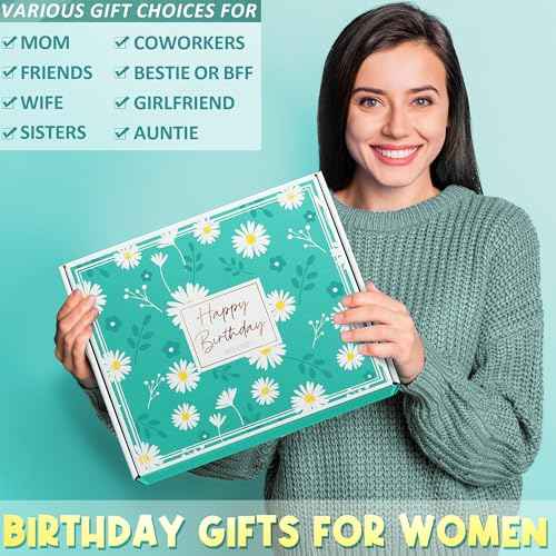 Birthday Gifts for Women Friendship, Unique Happy Birthday Gifts Basket for Mom Her Best Friend Sister Wife Girlfriend Coworker, Luxury Self Care Box Ocean Relaxing Spa Gifts Set for Women w/ Blanket