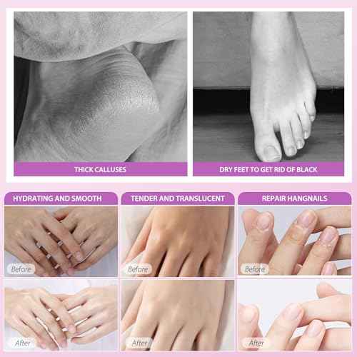 Hydrating Hand Foot Masks Set,3 Pack Glove Mask for Dry Hand,Exofliating 3 Pack Socks Maskfor Peeling Away Dead Skin Calluses£¨Lavender£©