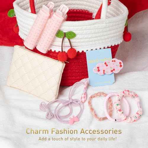 Spa Gifts for Women, Cherry & Berry Spa Gift Set for Teenage Tote Bag, Shower Gel, Hand & Body Lotion, Hitrees Birthday for Best Friend Woman, Mom, Mothers Day,Christmas Gift for Women