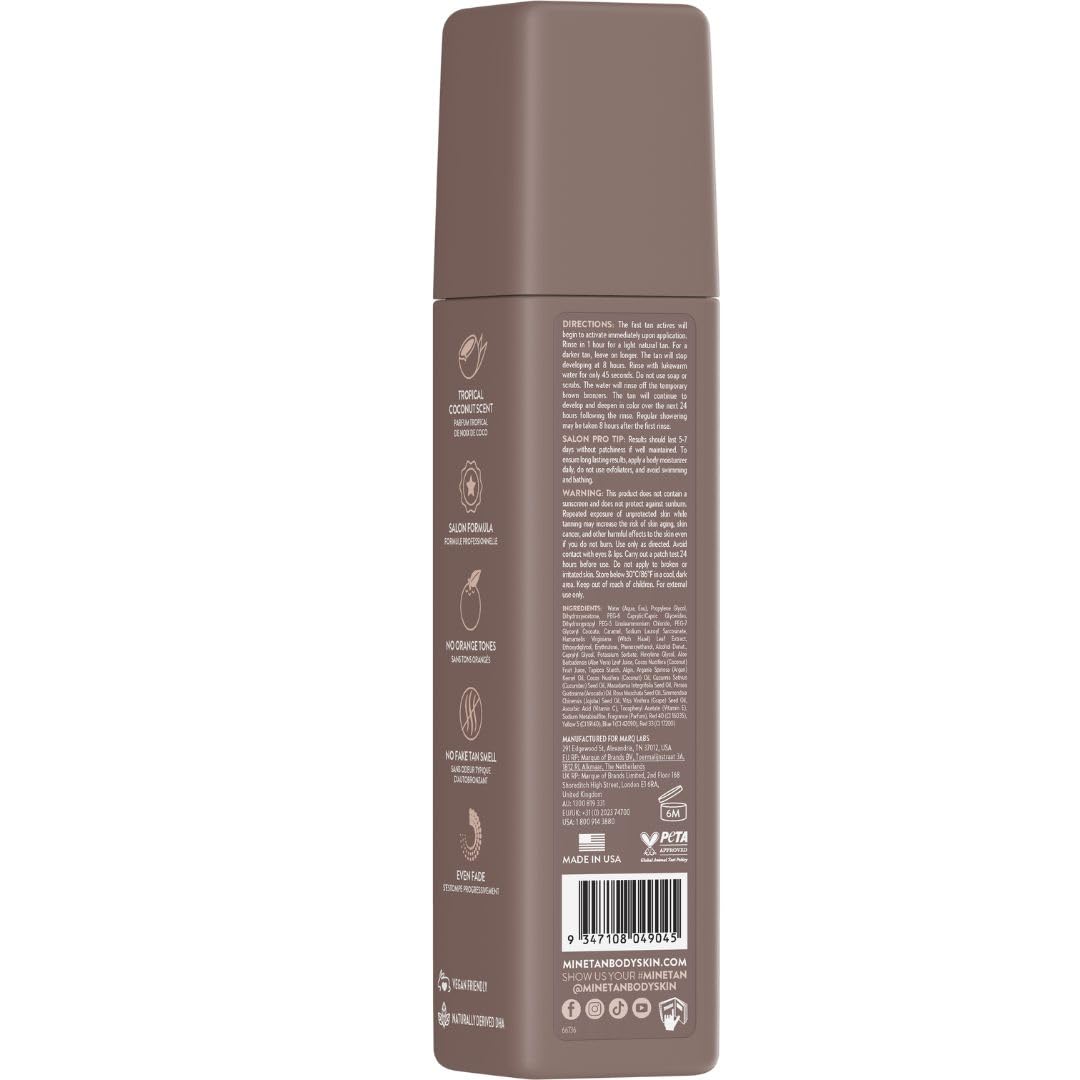 MineTan Ultra Dark Self Tanning Foam | Bronze Collection - Best Fake Tanner Mousse for a Deep Instant Bronzing Glow, 1 Hour Express, Face & Body, Ultra Hydrating Formula, Coconut Scented, 6.7 Fl Oz