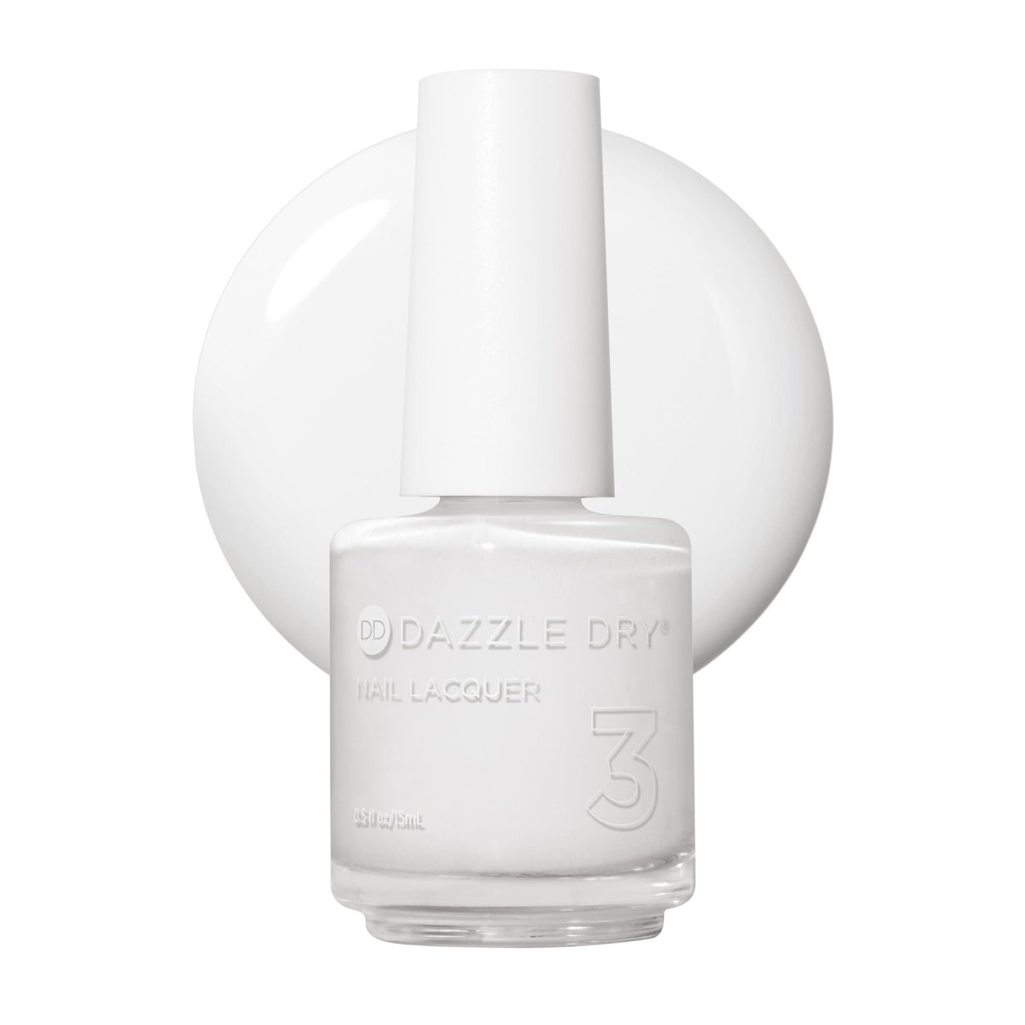 Dazzle Dry Nail Lacquer (Step 3) - White Lightning - A true stark white full coverage cream. (0.5 fl oz)