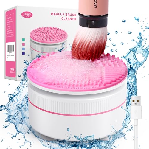 Norate Makeup Brush Cleaner, IPX7 Waterproof Electric Makeup Brush Cleaner Machine, Deep Cleaning Makeup Brushes, Stocking Stuffers Christmas Gifts for Women Mom Teen Girls