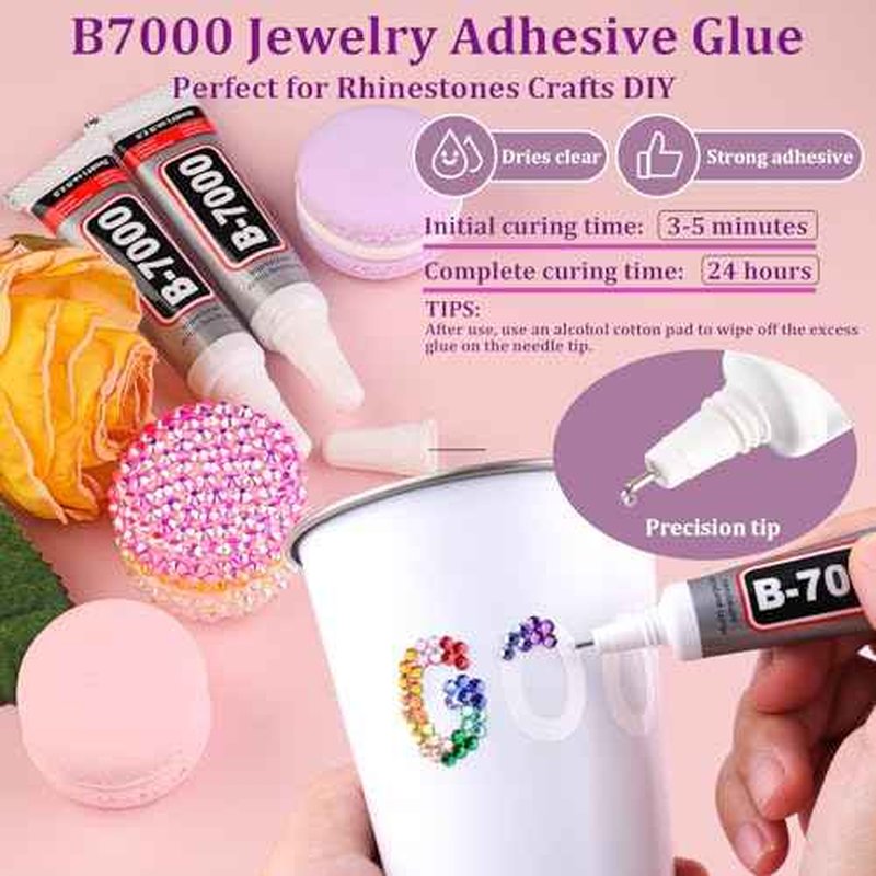 22000Pcs Resin Rhinestones for Bedazzling with Tweezers, Multicolor 2/3/4mm Rhinestones for Crafting with B7000 Jewelry Glue for DIY Crafts Clothing Tumblers Shoes Fabric Nail Art