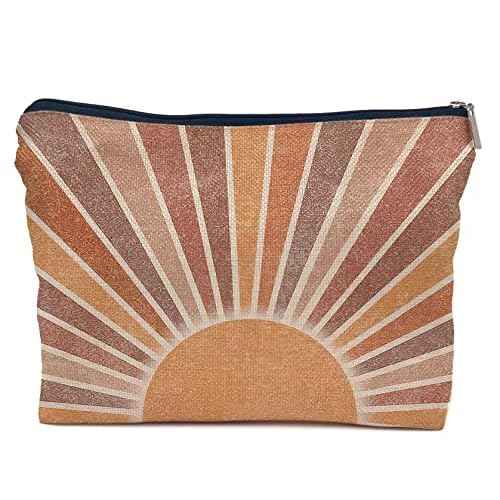 IWXYI Boho Abstract Colorful Sun Sunset Decor Cosmetic Bag For Women,Colorful Boho Sunshine Women's Makeup Bag Case Bags Zipper Pouch Travel Toiletry Gifts For Women Teenage Girls